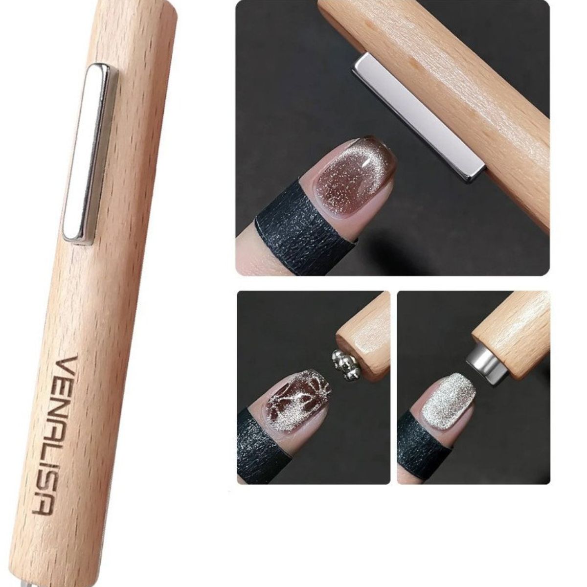 GENERICO - Imán de Lápiz de Madera VENALISA para Esmaltes Ojo de Gato Cat Eye