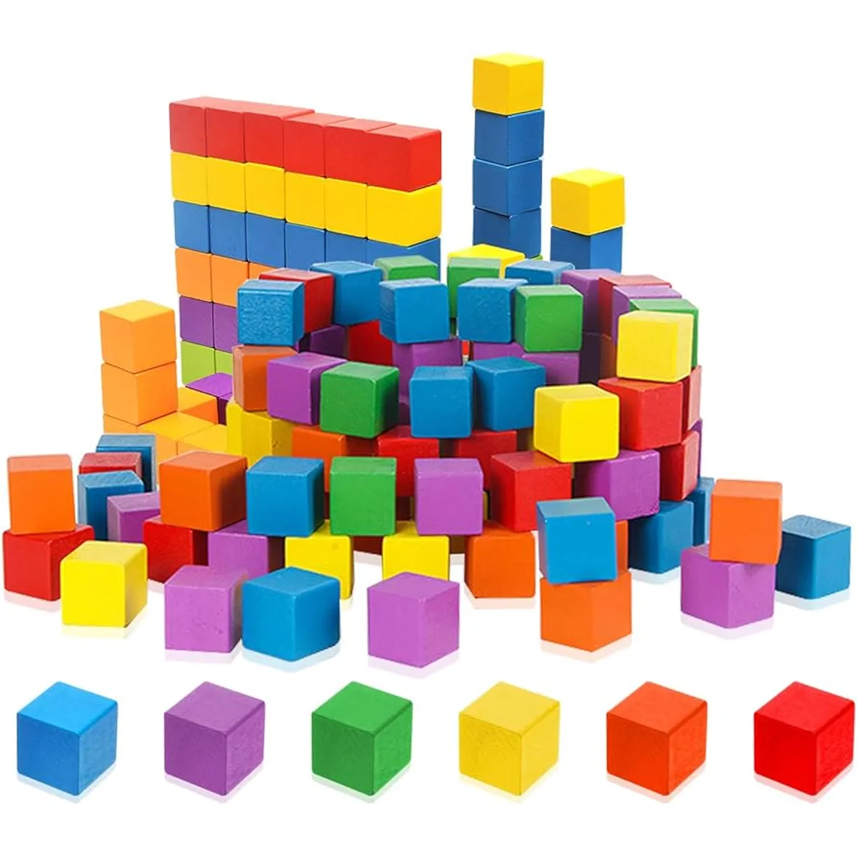 GENERICO - Bloques de construcción educativo 100 pcs de madera