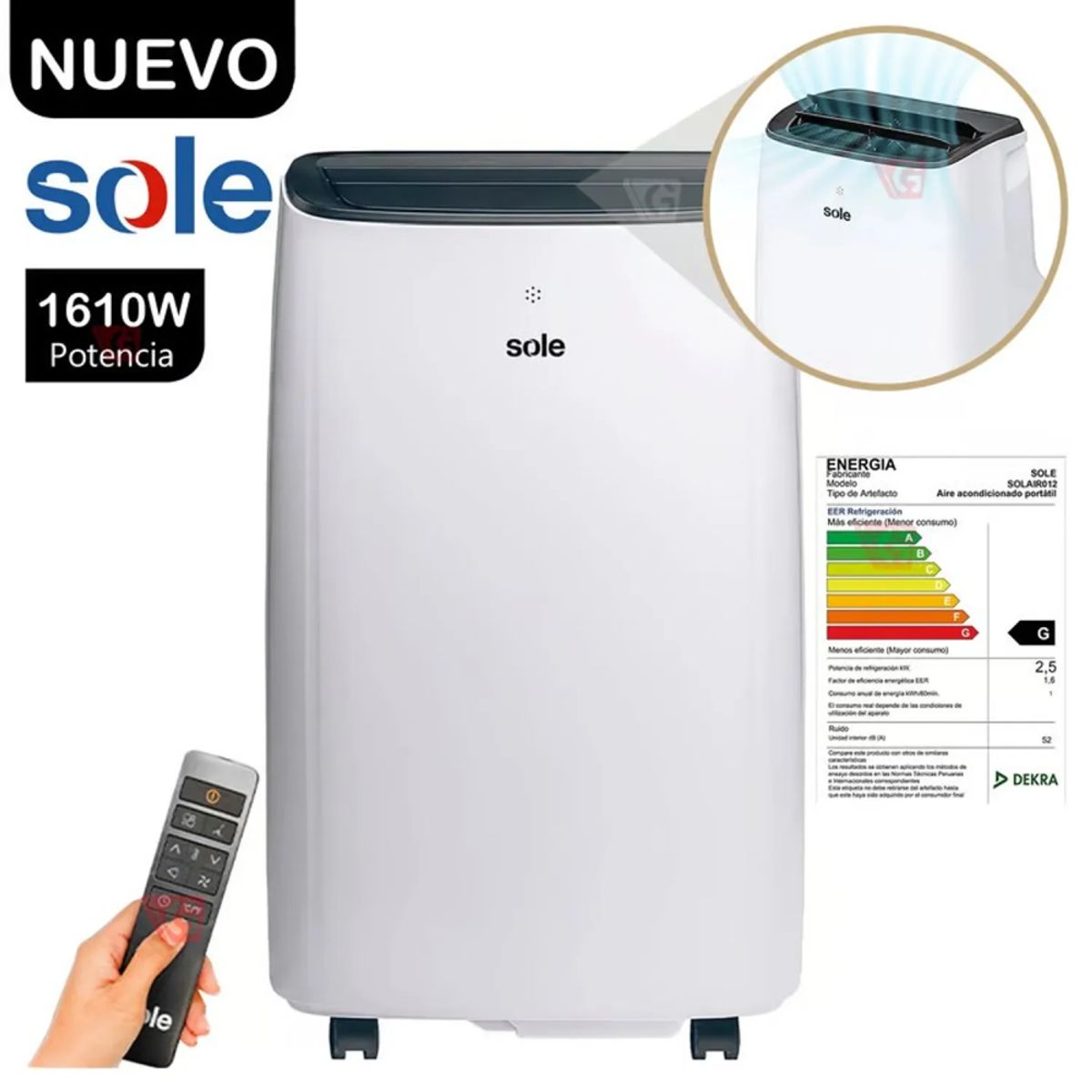 SOLE - Aire Acondicionado Sole Portatil 12Kbtu