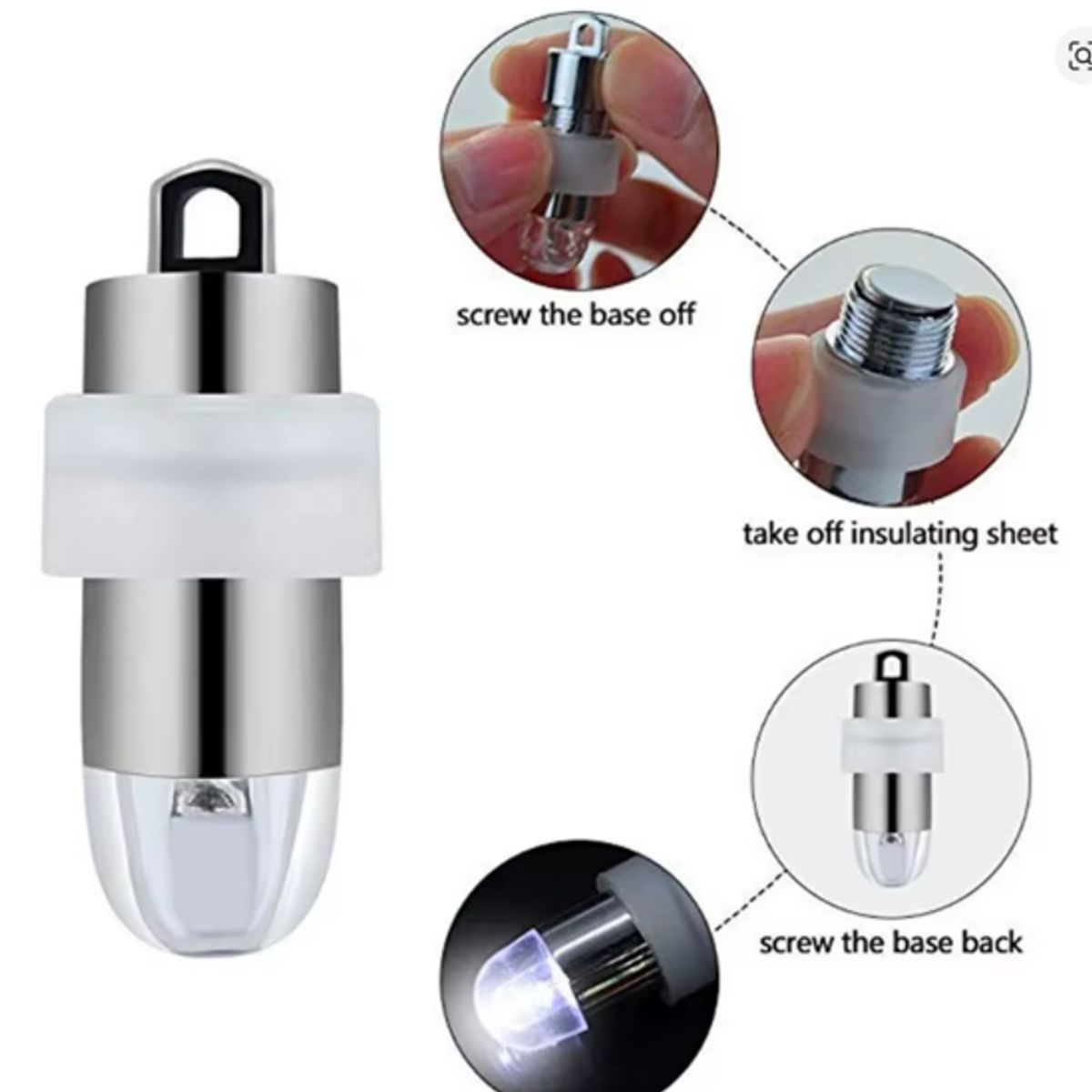 GENERICO - MINI LUZ LED INALÁMBRICA  PACK X6 unidades color blanco