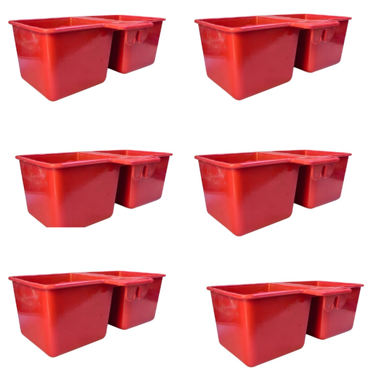 GENERICO - Pack de 6 Comederos / Bebederos Dual  Para Gallos Aves de Postura y/u Ornamentales