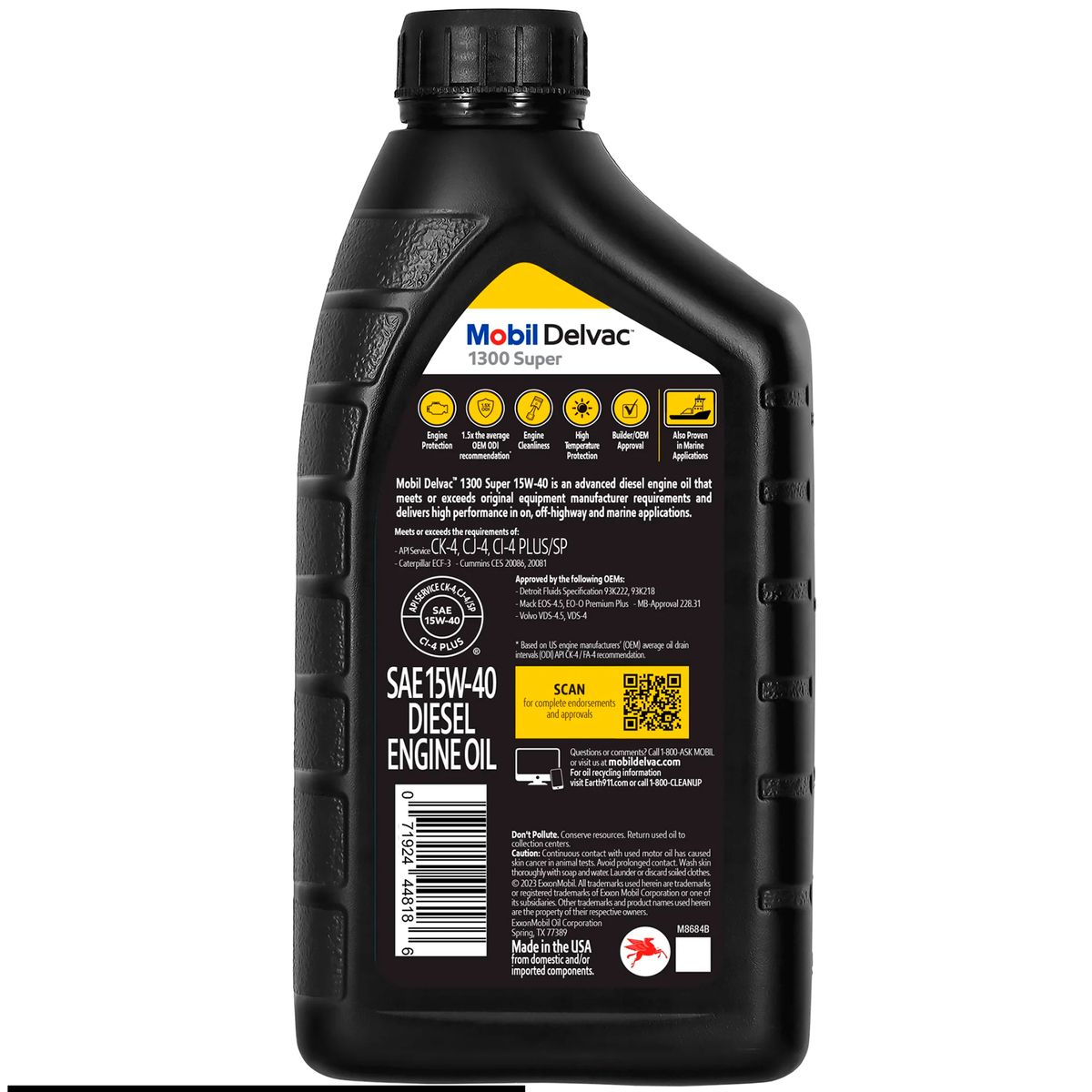 GENERICO - Aceite de Motor Mobil Delvac Sintético 15W-40 1LT