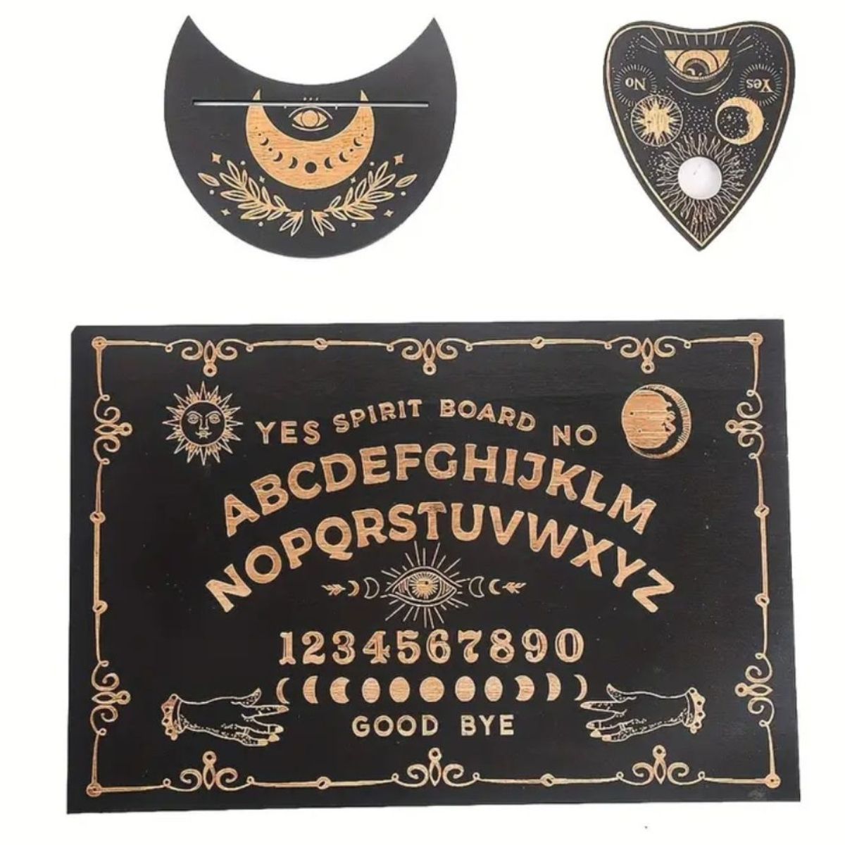 GENERICO - Tablero Ouija de Madera con Diseño Esotérico  Decoración Mística y Coleccionable