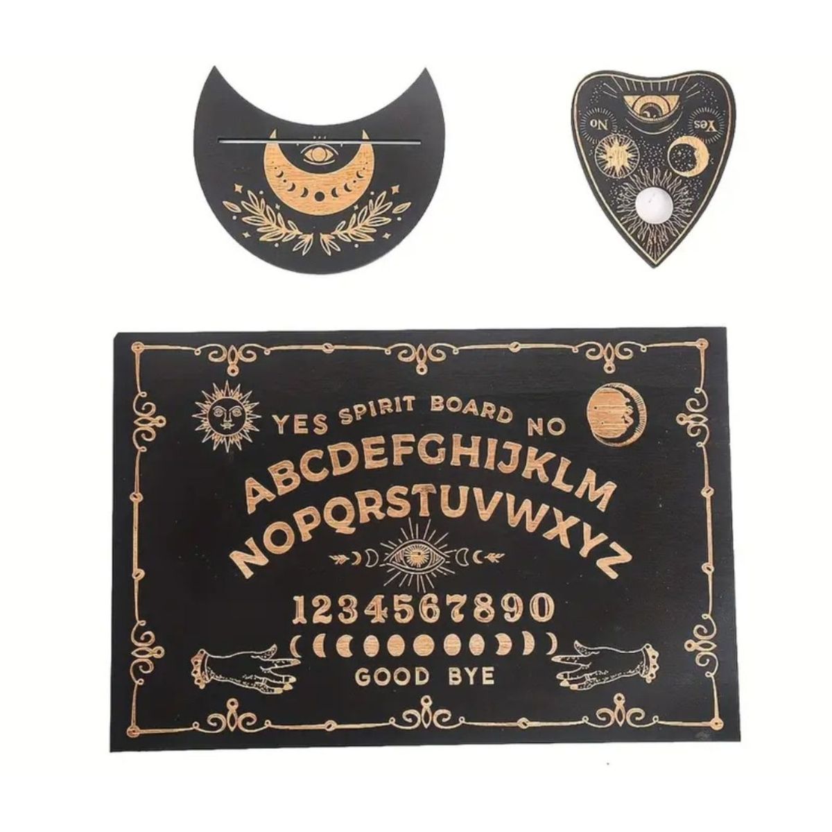 GENERICO - Tablero Ouija de Madera con Diseño Esotérico  Decoración Mística y Coleccionable