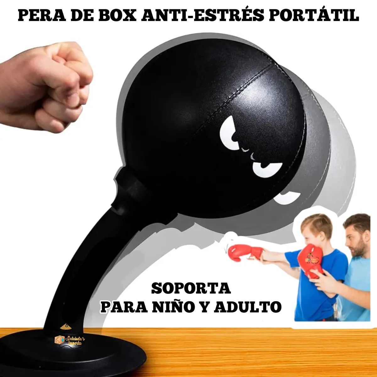OEM - Pera de BOX Anti Estrés Portátil y Adaptable en Hogar - Oficina  NEGRO