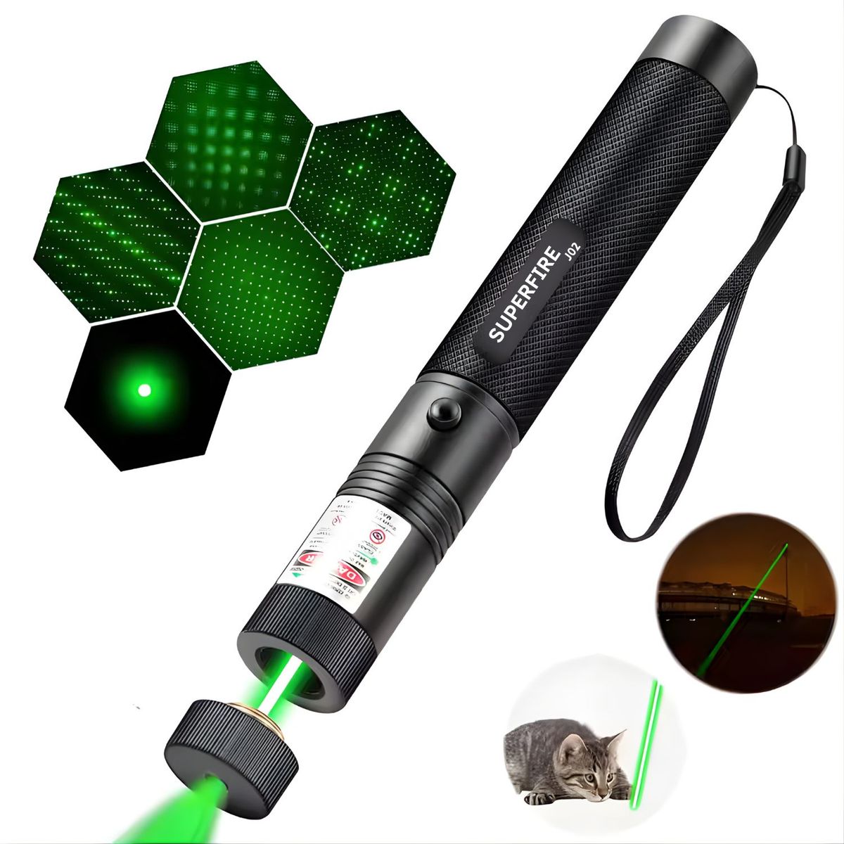 OEM - Láser Verde Astronómico Recargable Enfoque Ajustable Alta Visibilidad 3 a 5 Km Señalización Nocturna