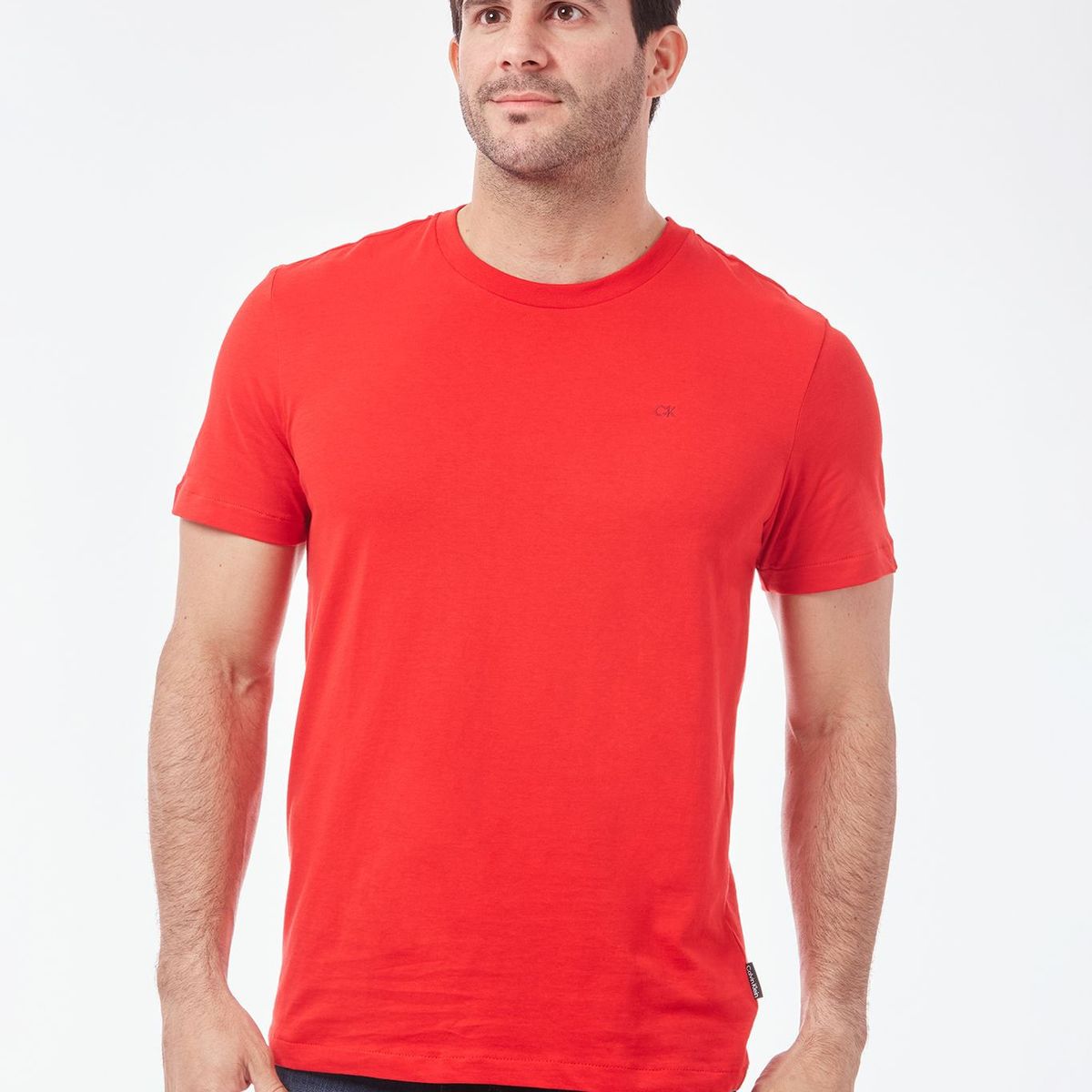 CALVIN KLEIN - CAMISETA SS SOLID LIQUID CREWNK TEE CK