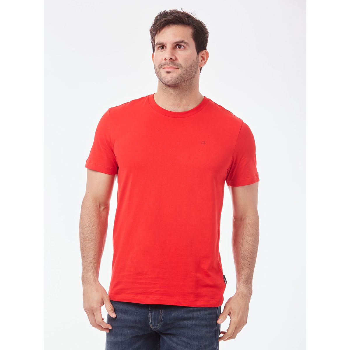 CALVIN KLEIN - CAMISETA SS SOLID LIQUID CREWNK TEE CK