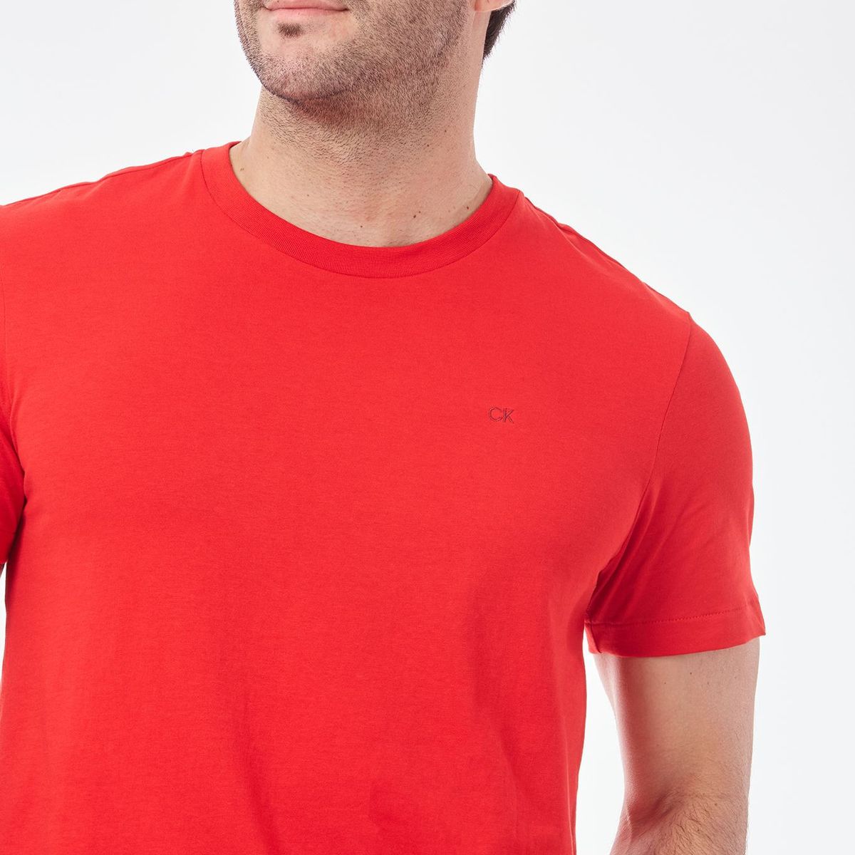 CALVIN KLEIN - CAMISETA SS SOLID LIQUID CREWNK TEE CK