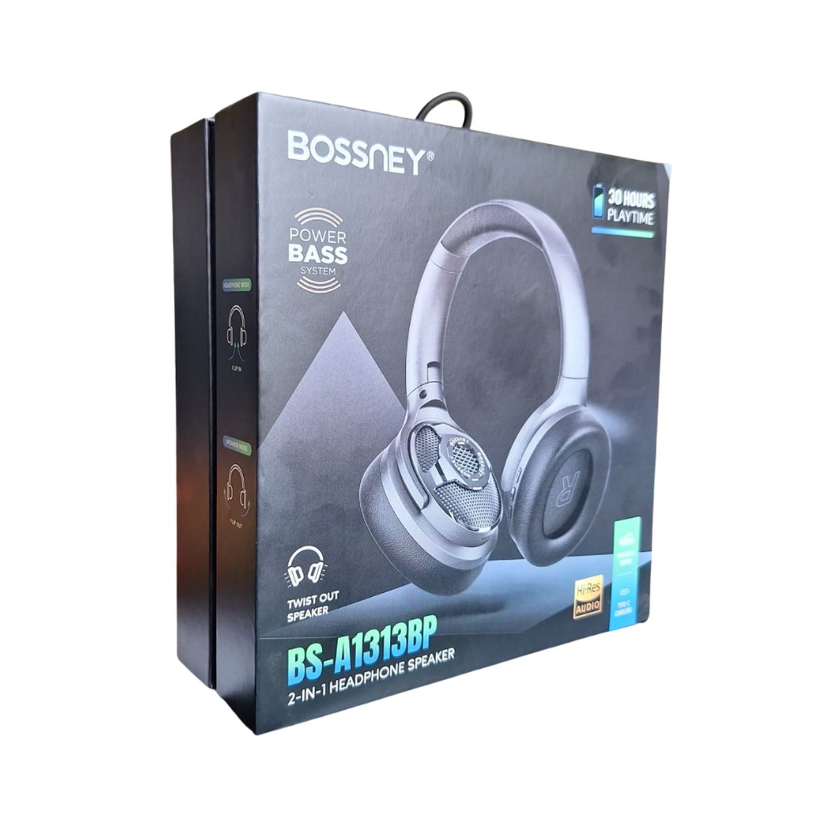 GENERICO - Audífonos Tipo Vincha Bluetooth con Parlante Incorporado y Radio 30Hrs Bs-A1313BP Bossney