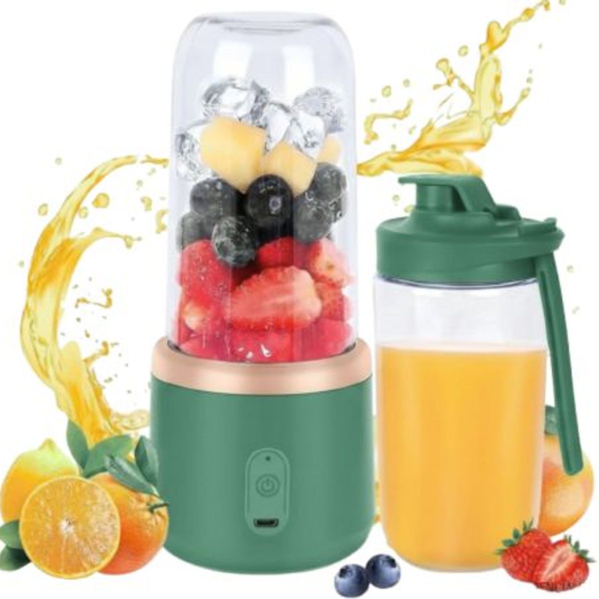 GENERICO - Mini Licuadora Portátil 520ml Recargable - Verde