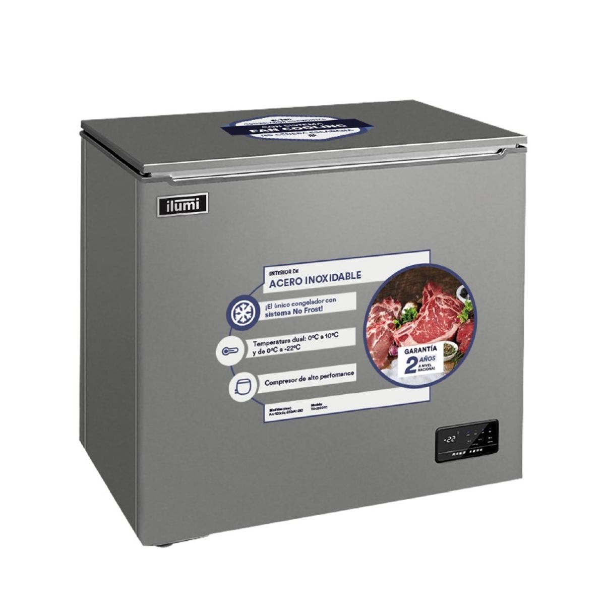 ILUMI - Congelador dual Fan cooling Ilumi 320 Litros