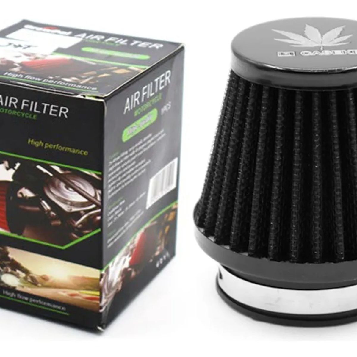 GENERICO - Filtro De Aire Deportivo Universal Motocicleta Color Negro 8Cm