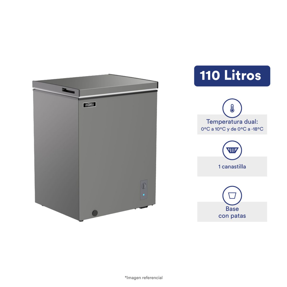 ILUMI - Congelador dual Ilumi de 110 Litros
