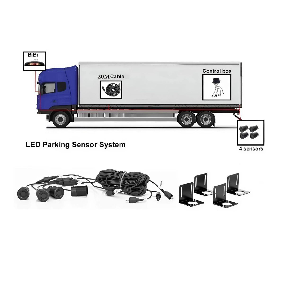 GENERICO - Sensor Retroceso Para camion 12-24v WEYDA BASE DE METAL