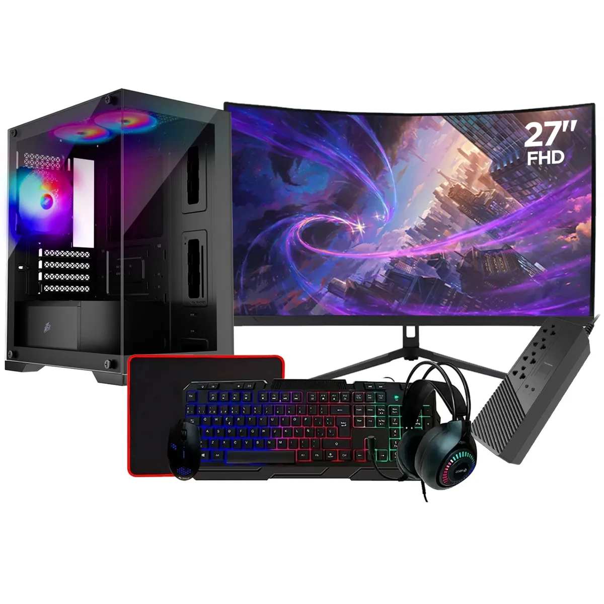 INTEL - Computadora Pc Gamer Intel CORE ULTRA 7 265 RAM 32GB SSD 1TB MONITOR 27" FULL HD