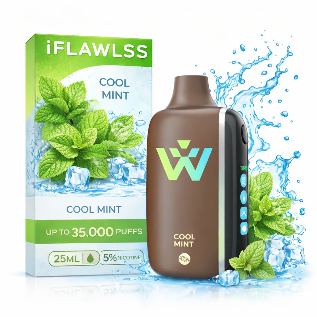 VAPE - VAPE iFlawlss 35000 Puffs Cool Mint 25ML – Explosión Helada