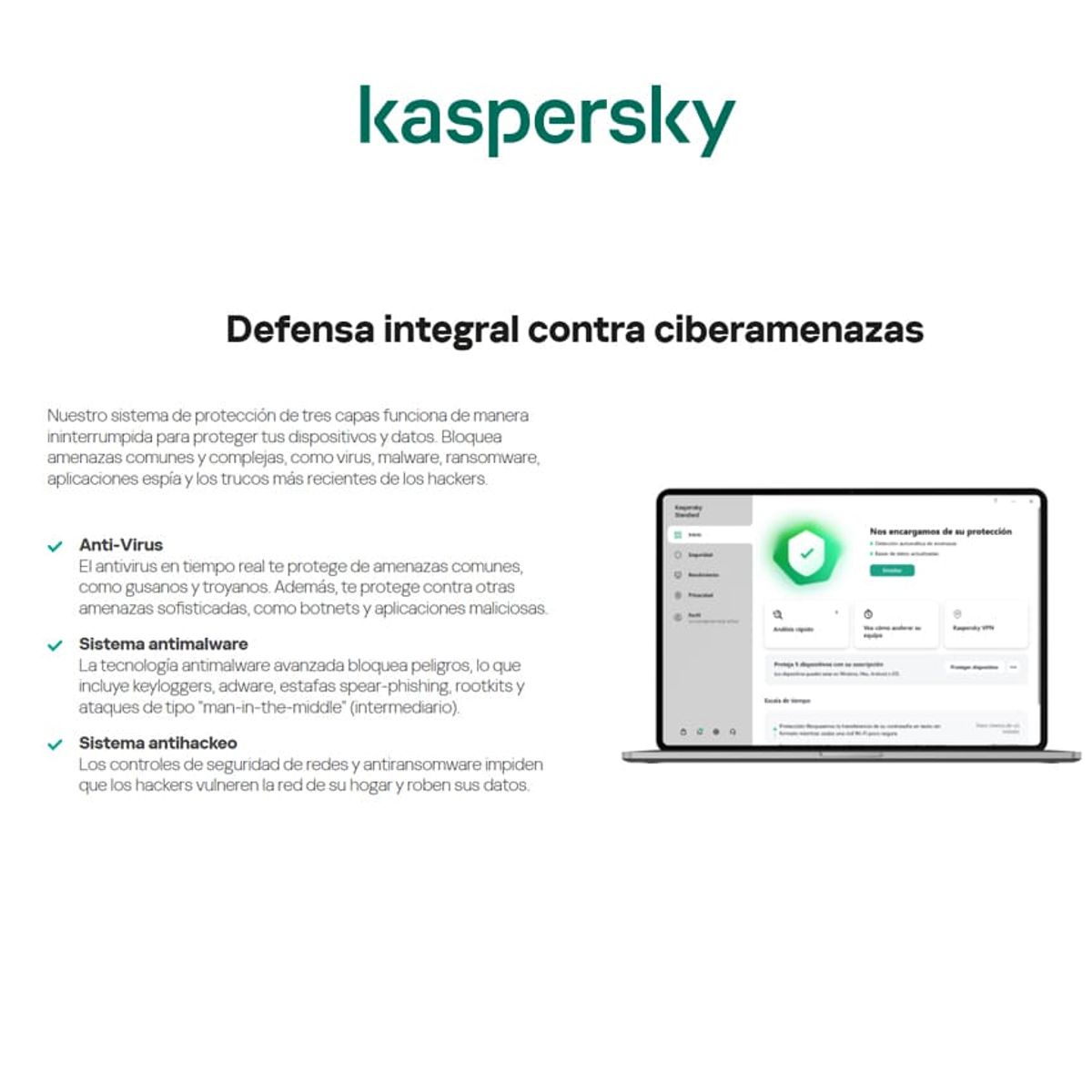 KASPERSKY - ANTIVIRUS KASPERSKY STANDARD 5PC 1 AÑO (KL1041D5EFS)