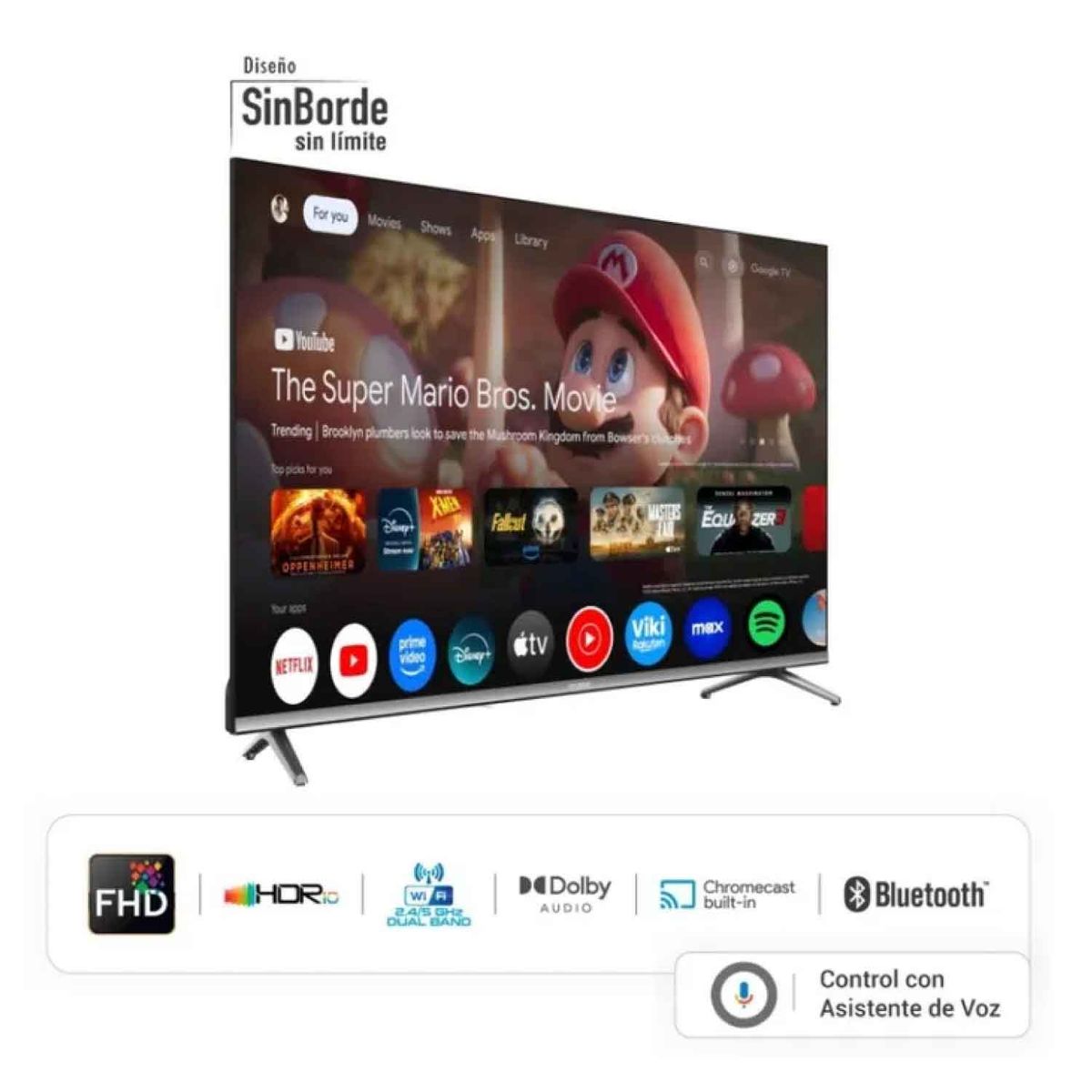 HYUNDAI - Televisor Hyundai 43 QLED SMART TV FHD Google TV HYLED4326QG