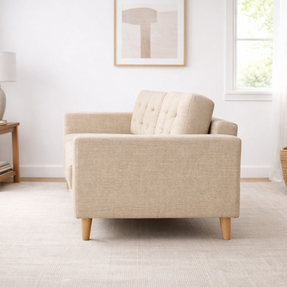 ARTSOFA - Sofá Dos Cuerpos Évora Beige Antifluido + Obsequio
