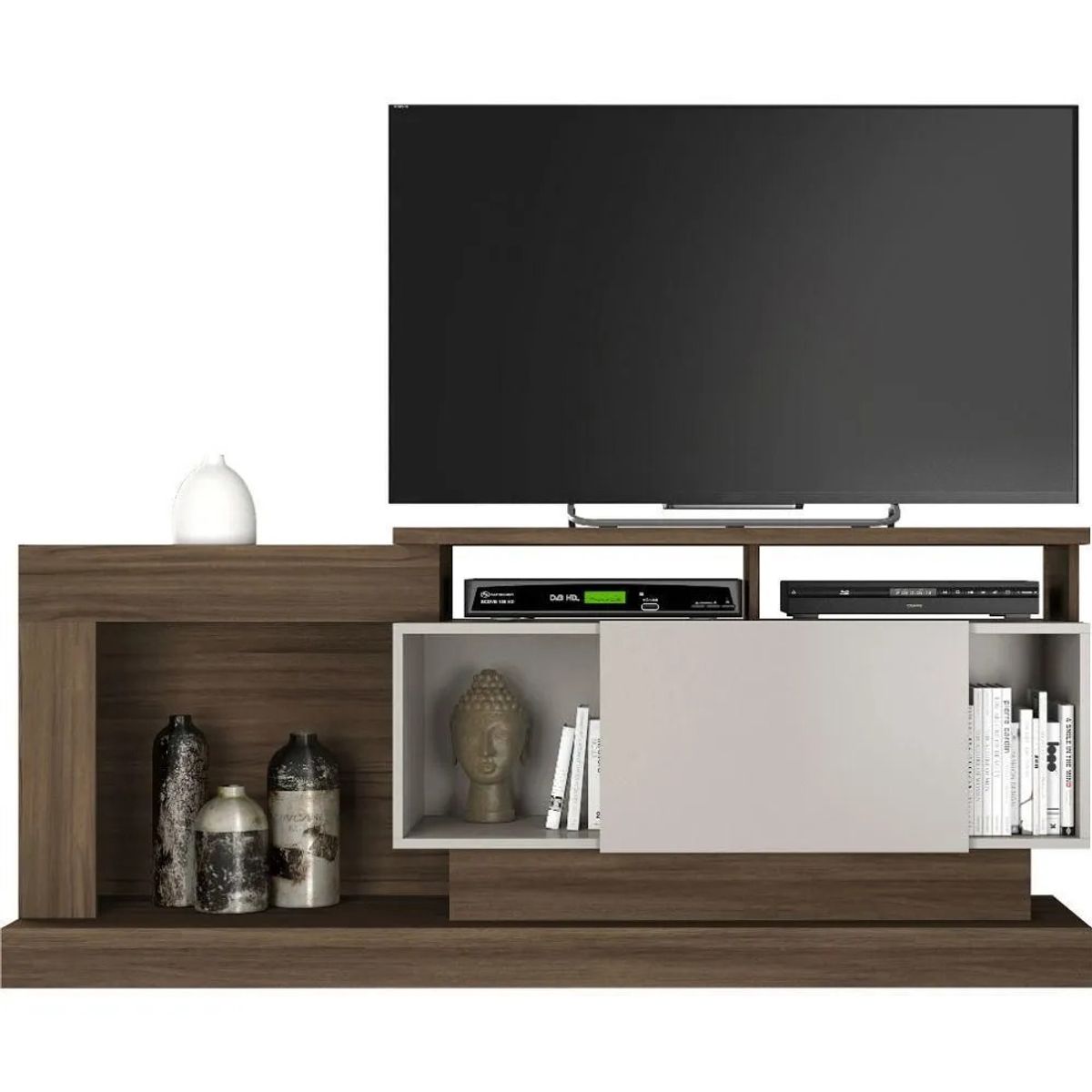 GENERICO - Mesa para Tv 55" Marrón con Blanco 52030