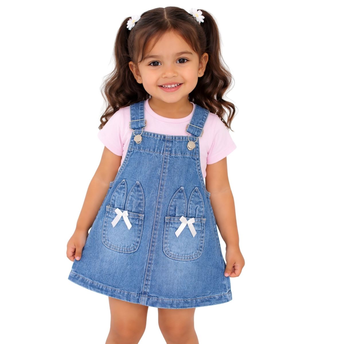 DANUS - vestido jamper orejitas denim niña Danus