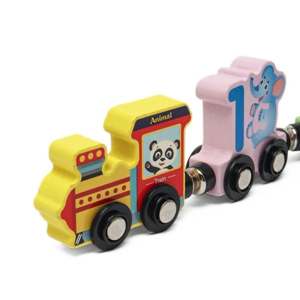 GENERICO - Tren Madera Dinosaurio Números Magnéticos Imantados