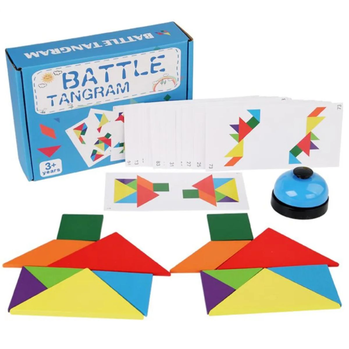 GENERICO - Batalla Reto de tangram en madera - Juego de mesa