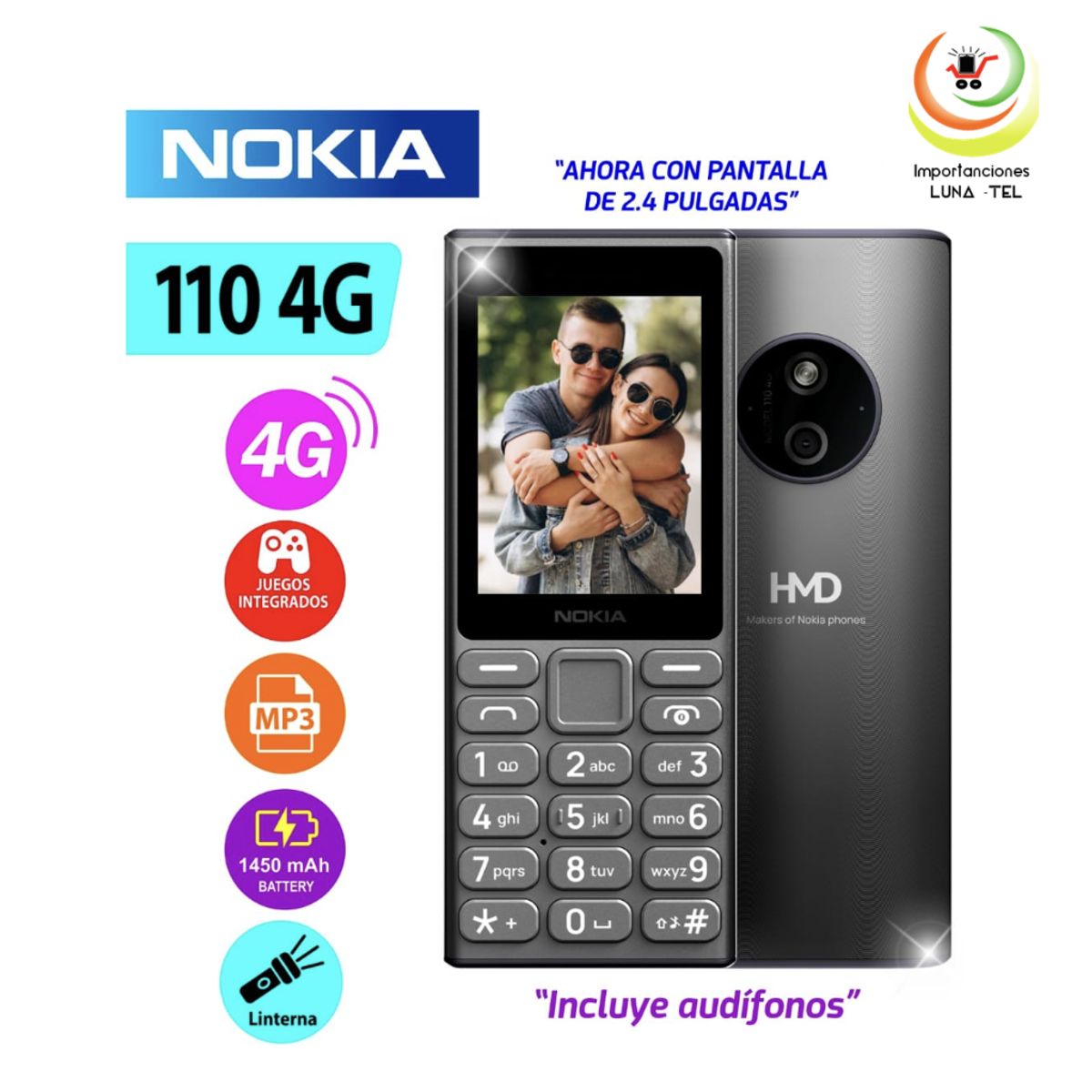 NOKIA - CELULAR NOKIA 110 4G COLOR NEGRO TITANIUM