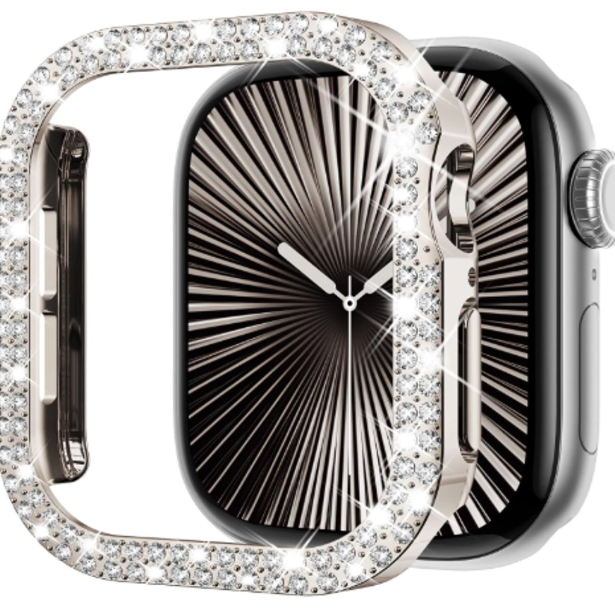 GENERICO - Bumper para Apple Watch Doble Fila Diamante 44mm - STARLIGTH