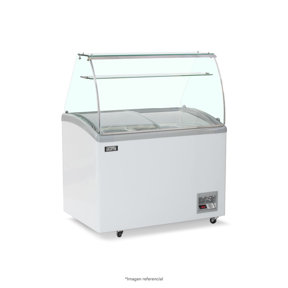ILUMI - Congelador Ilumi de 320 litros con vitrina y 6 pozas