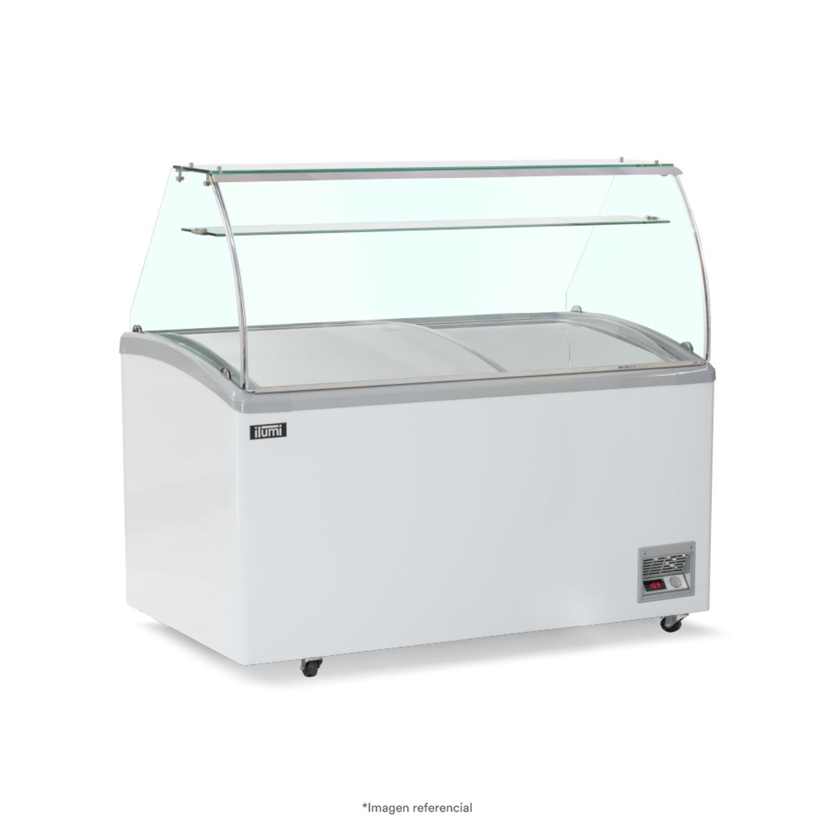 ILUMI - Congelador Ilumi de 520 litros con vitrina y 12 pozas
