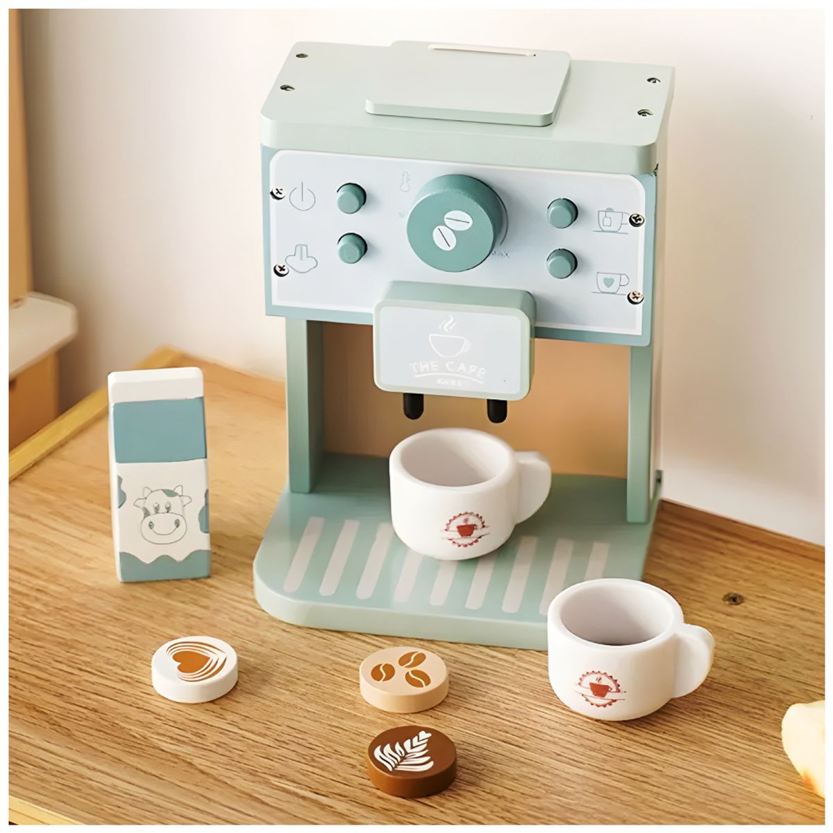 GENERICO - Cafetera de Madera Infantil Montessori con Accesorios