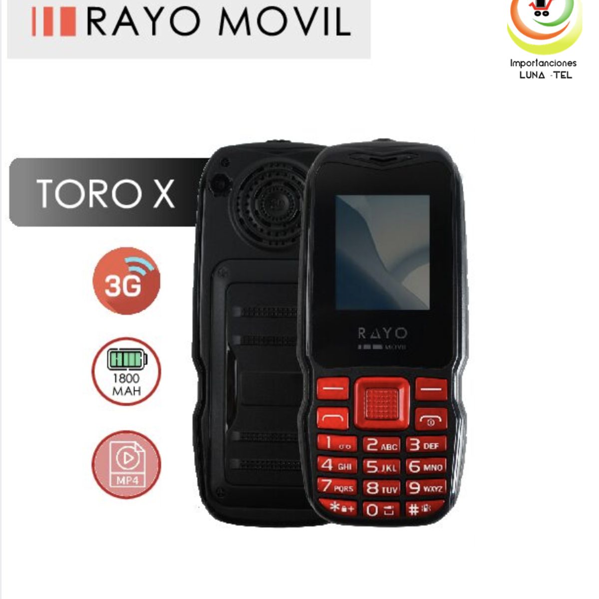 GENERICO - CELULAR RAYO TORO X 3G BATERIA DE 1800