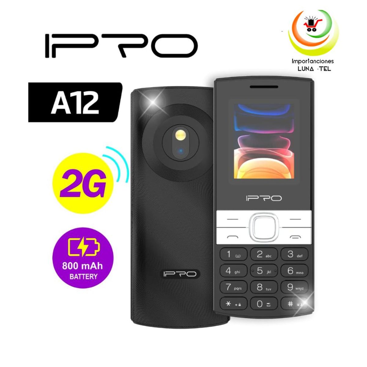 IPRO - CELULAR BASICO IPRO A12 2G DUAL SIM -NEGRO