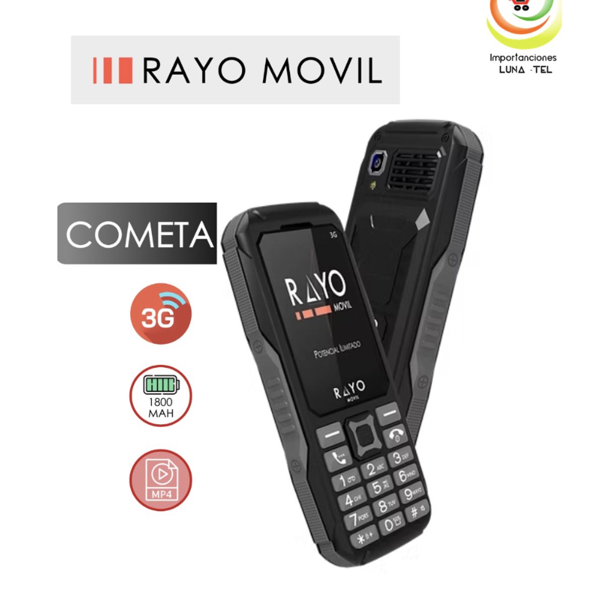 GENERICO - CELULAR RAYO COMETA  3G BATERIA DE 1800