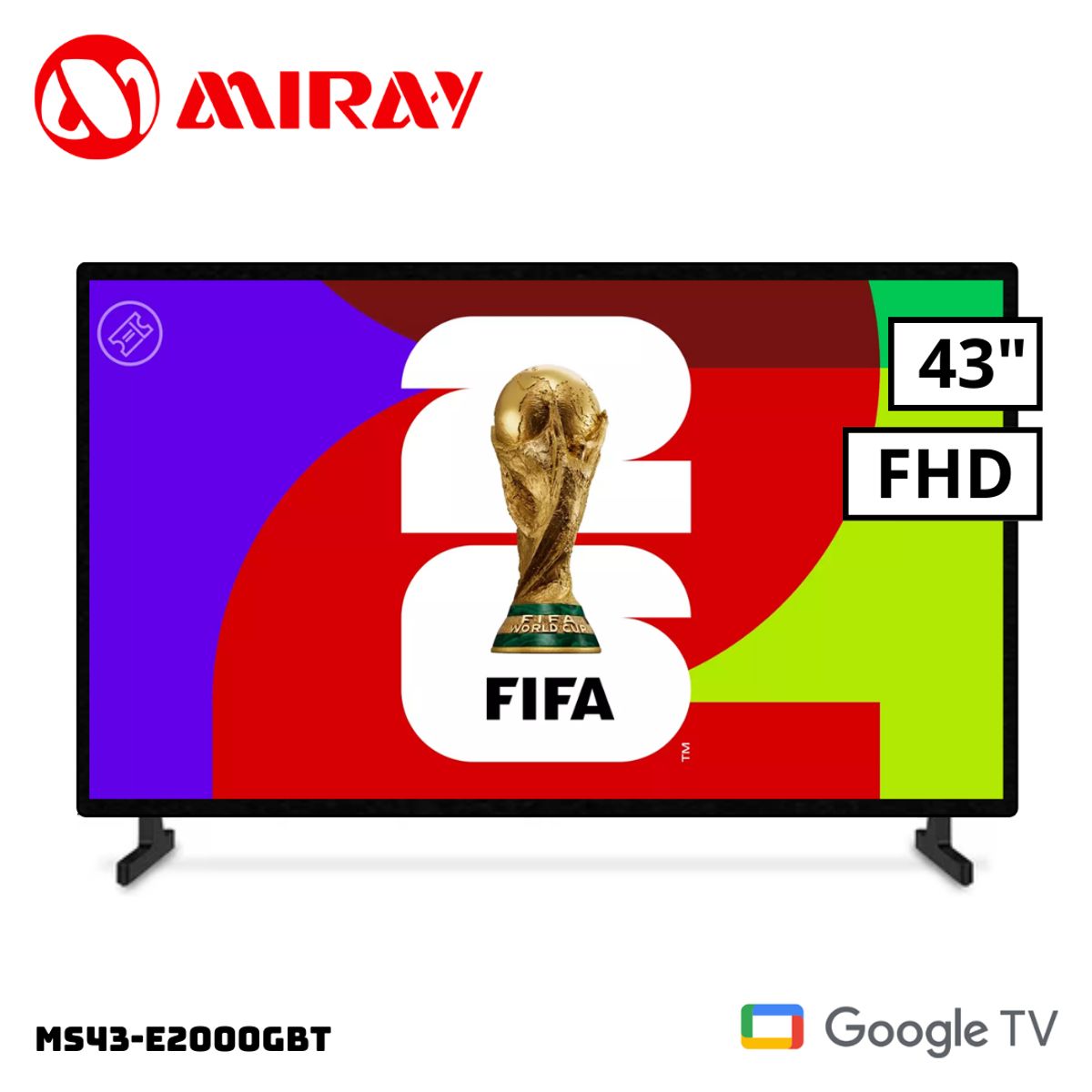 MIRAY - TELEVISOR MIRAY 43 SMART TV GOOGLE TV FHD LED - MS43-E2000GBT