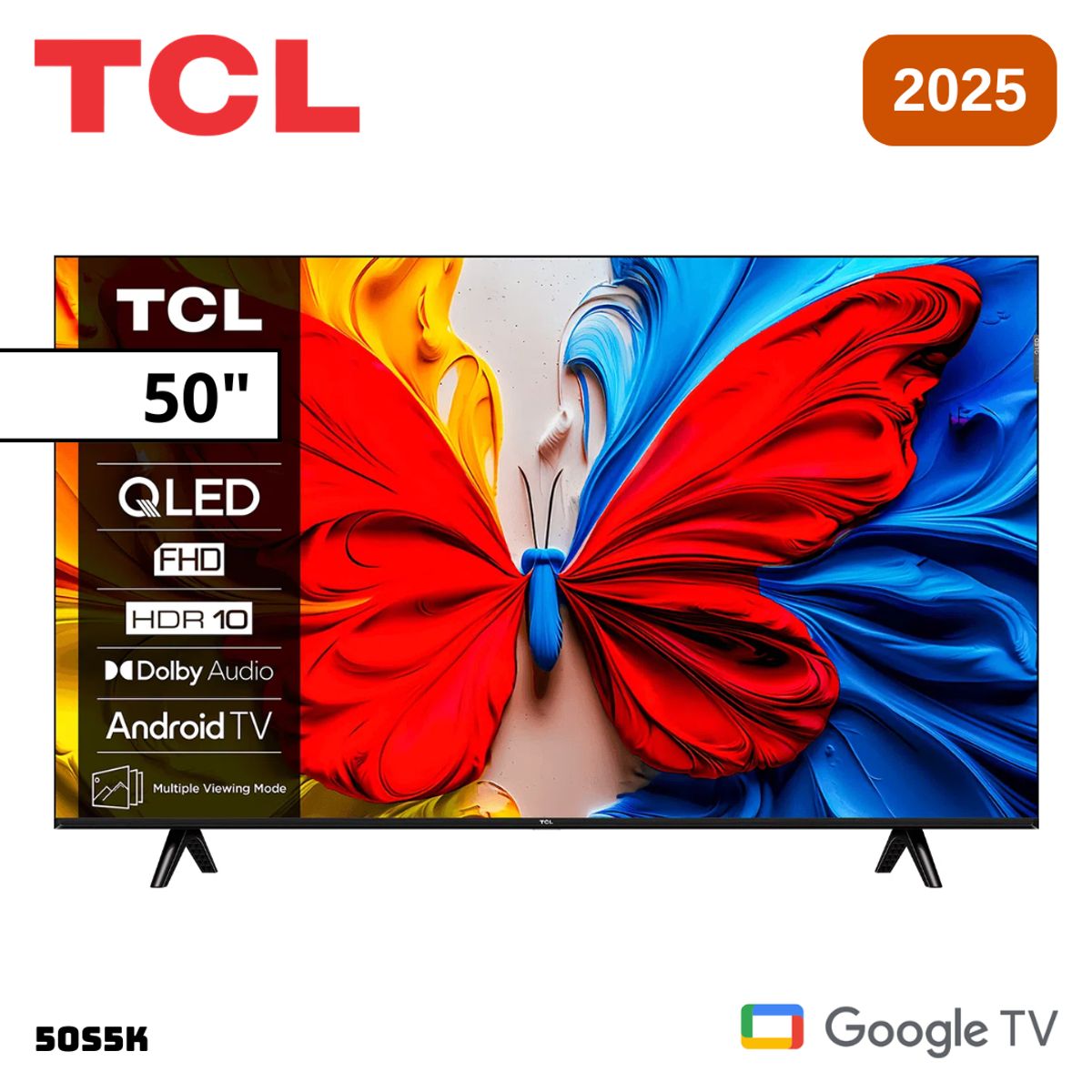 TCL - TELEVISOR TCL 50 QLED SMART TV GOOGLE TV FHD 2025 - 50S5K