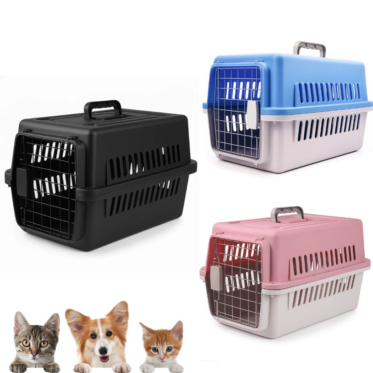 INSPIRA MARKET - Transportador de Mascota Canil Kennel mediano 48 x 32 x 30 cm