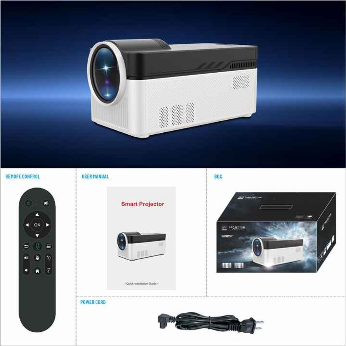 GENERICO - Proyector Hy450, 900 Ansi, Android 11, Hasta 200 Pulgadas Blanco