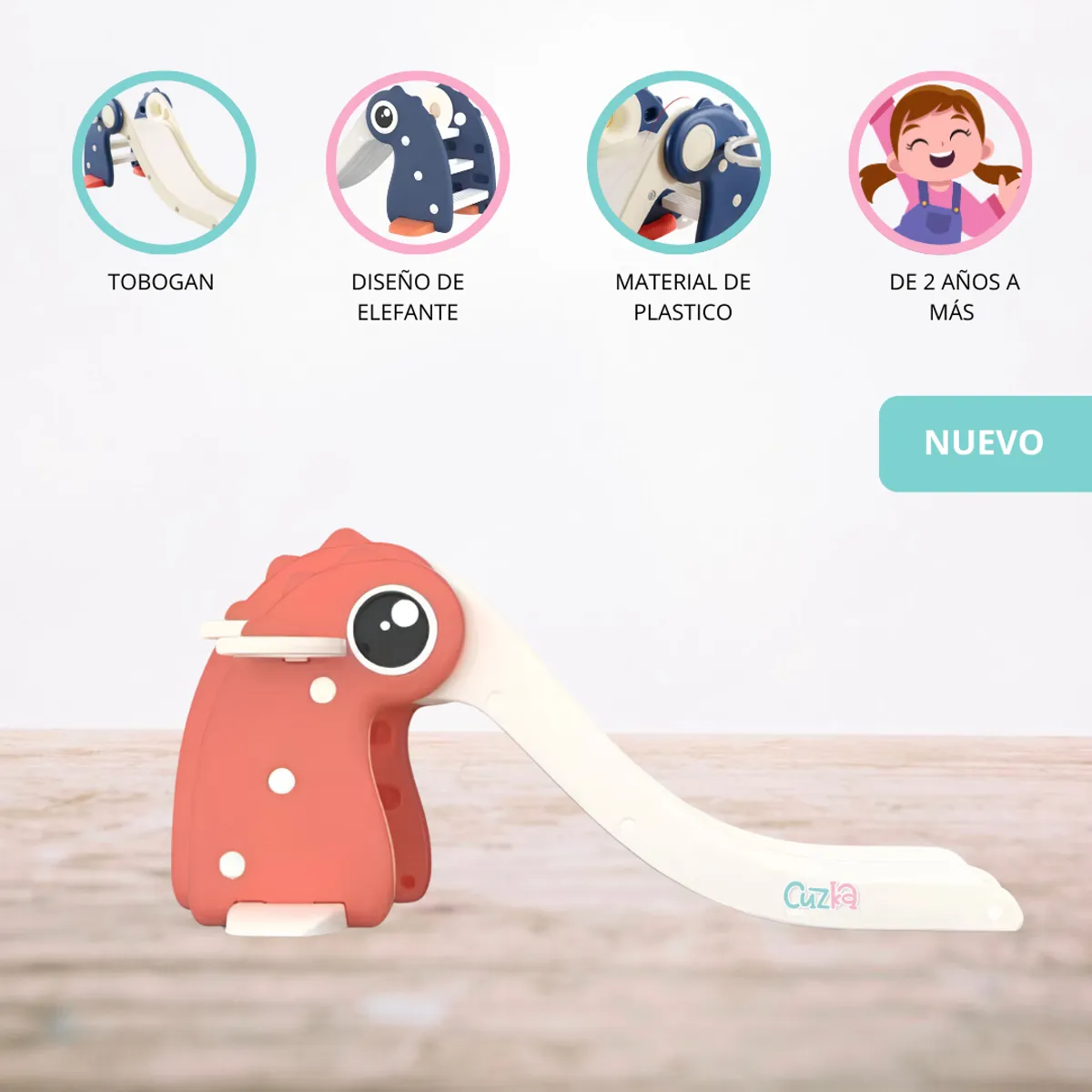 CUZKA - Tobogán con Aro de Baloncesto para Niños «VALANGA» Pink