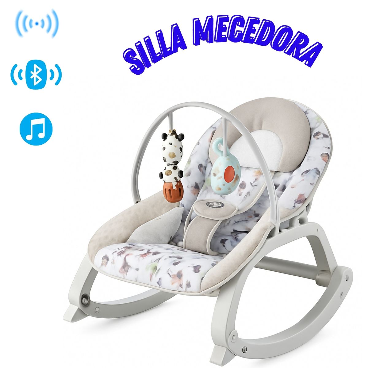 BABI - SILLA MECEDORA DIDACTICA BABY BOUNCER CON BLUETOOTH