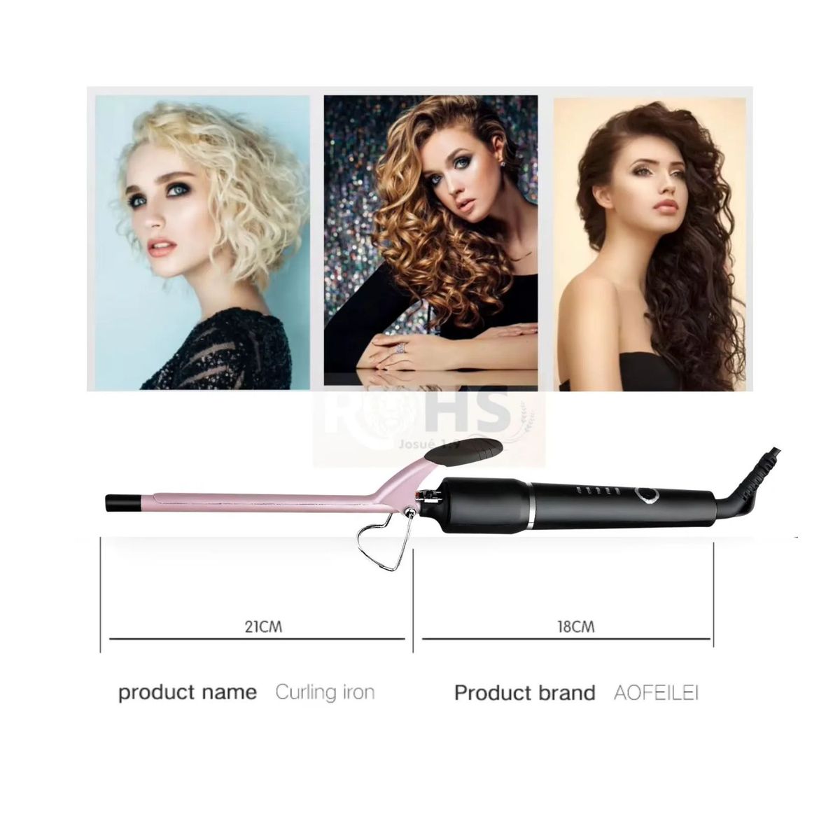 ROHS - Rizador electrico para el cabello profesional 10mm Rizos perfectos