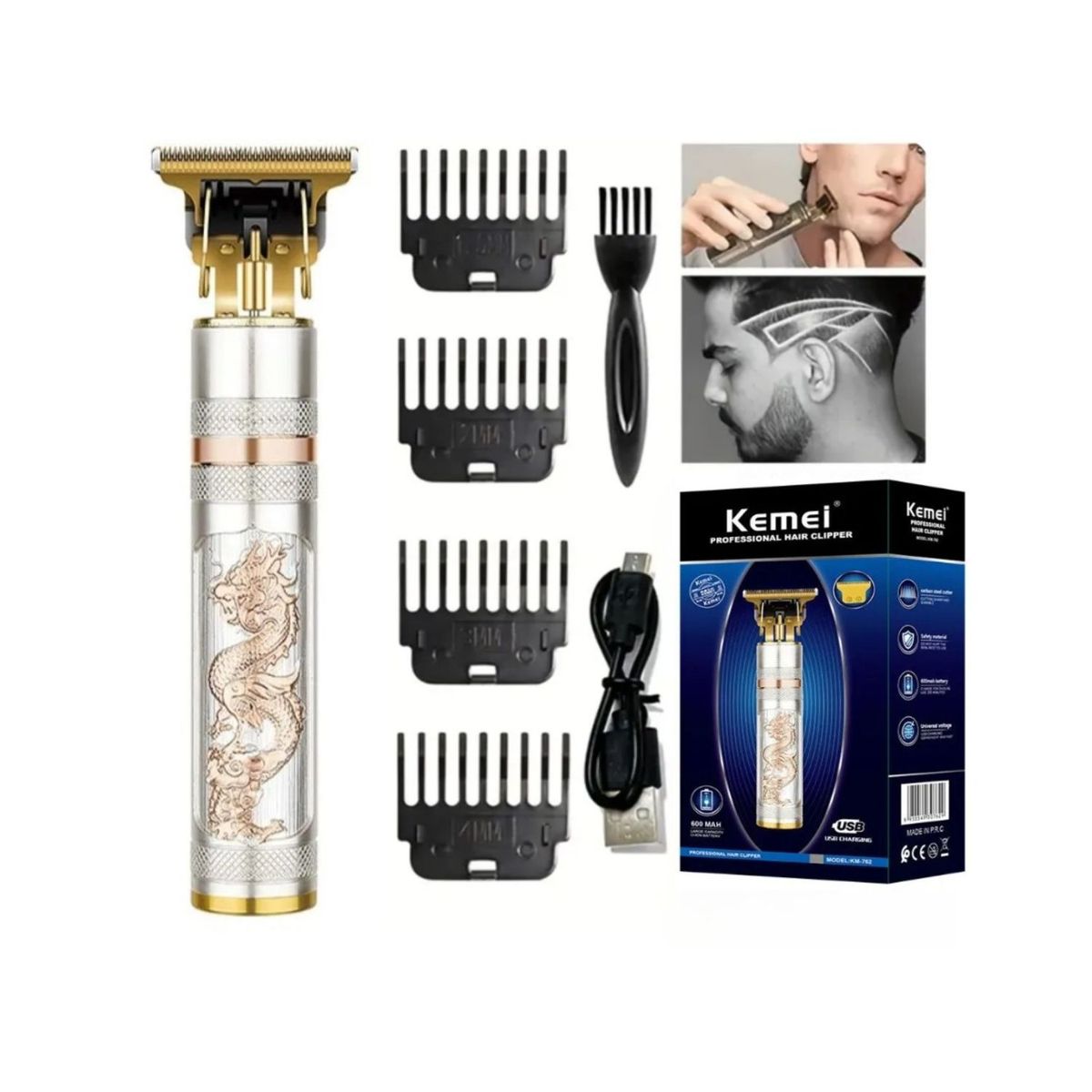 OEM - Maquina trimer kemei recargable de cabello barba y nariz