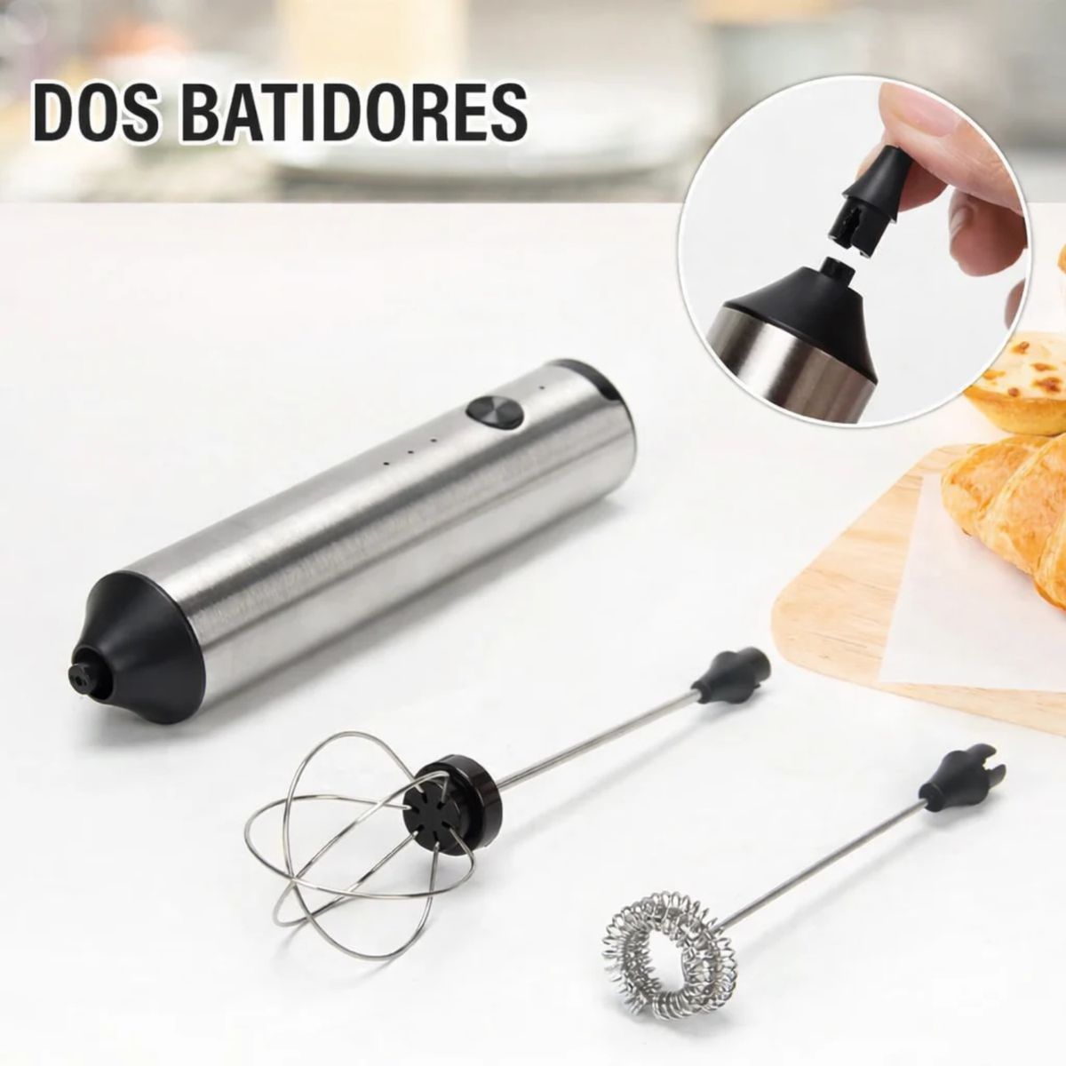 KOTIINI - Espumador y Batidor eléctrico recarga USB con soporte