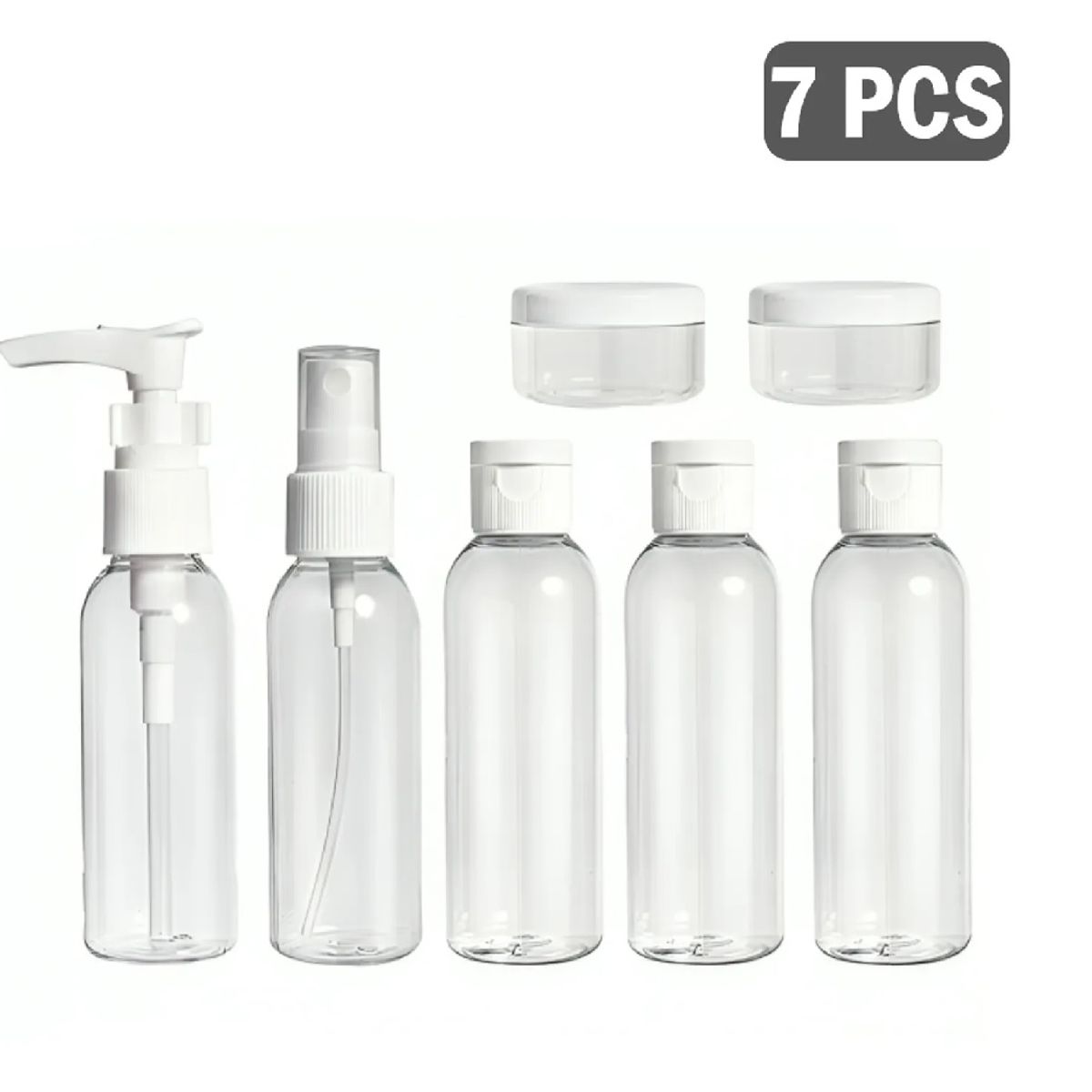 ITELSISTEM - Kit Viajero Itelsistem 7 botellas de viaje frascos envase blanco dispensadores