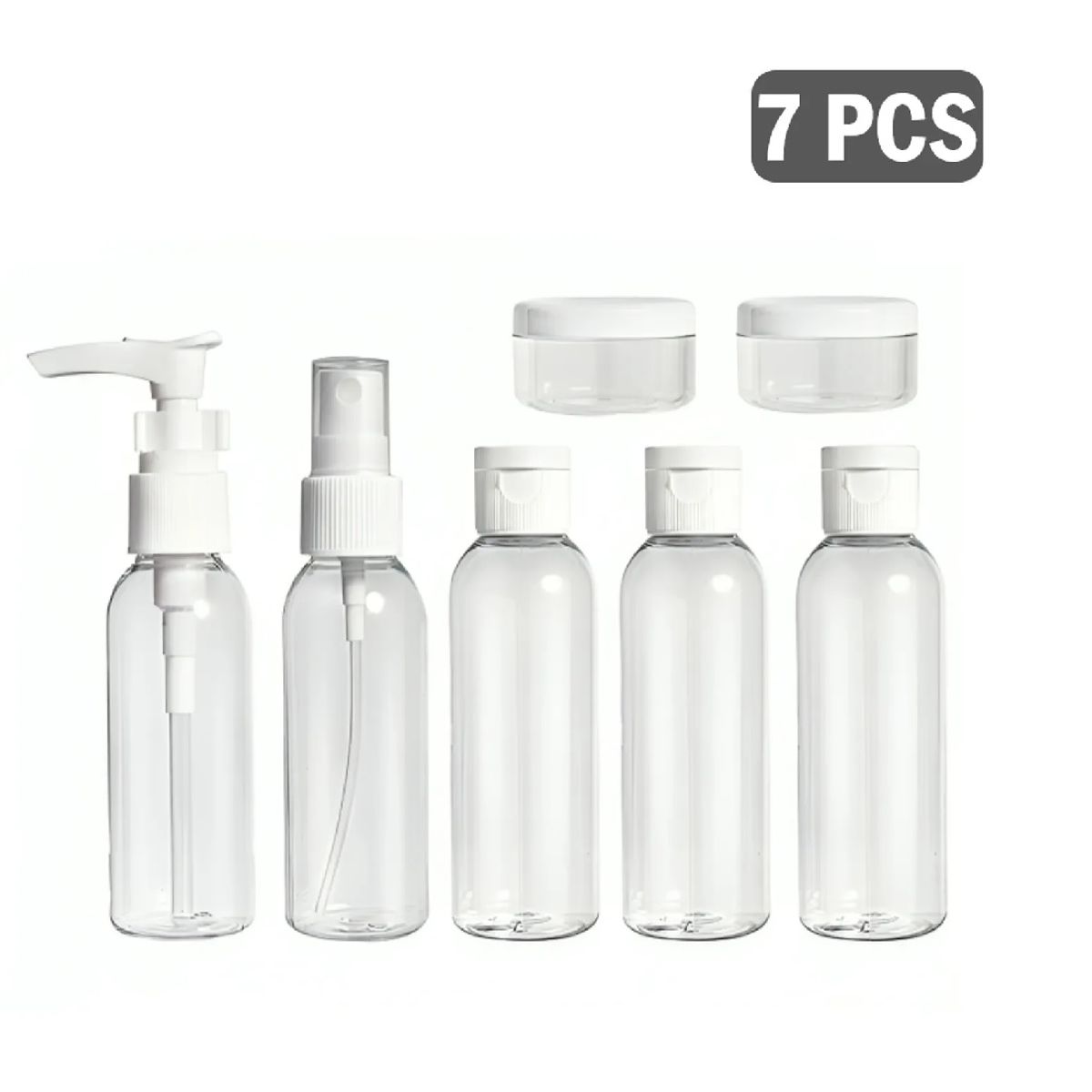 ITELSISTEM - Kit Viajero Itelsistem 7 botellas de viaje frascos envase blanco dispensadores