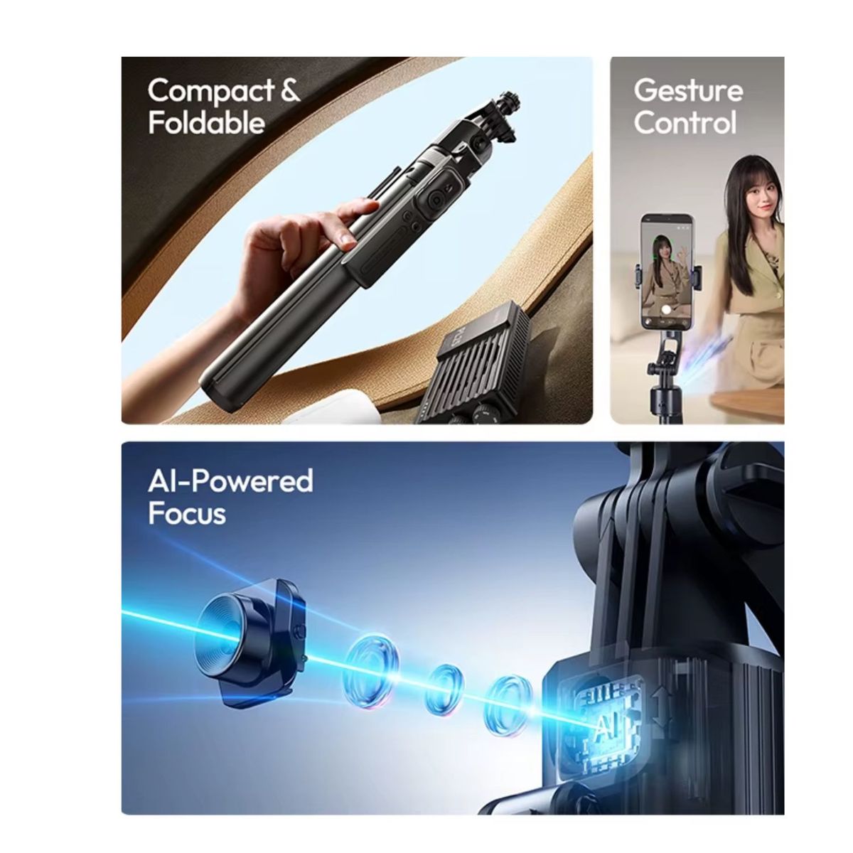 OEM - Tripode inteligente 360° con sensor de movimiento