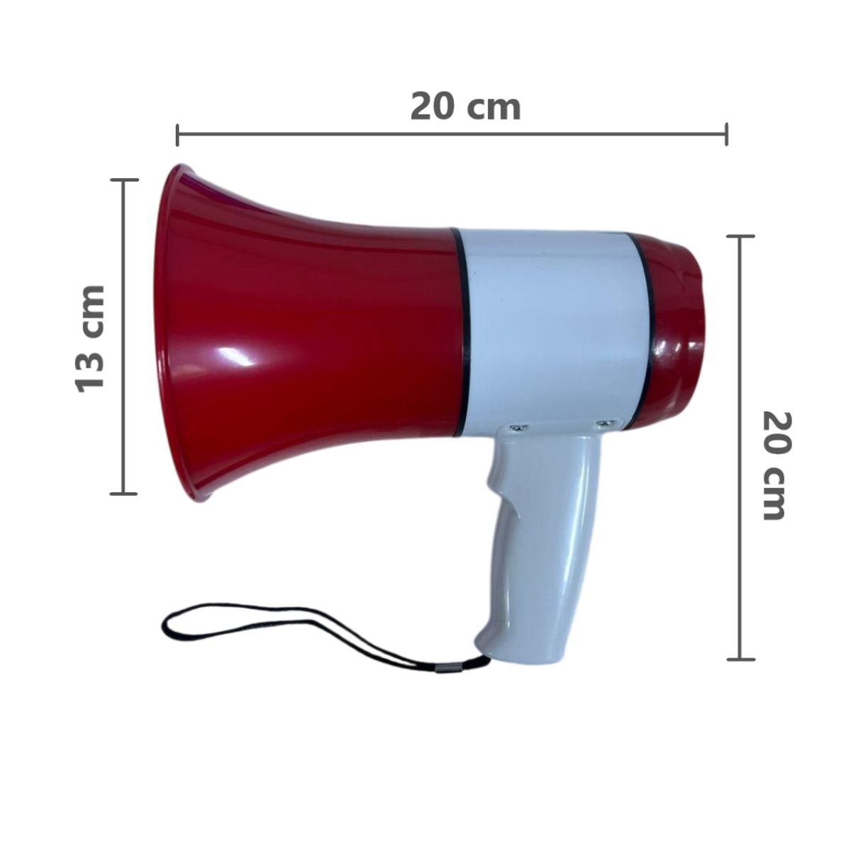 GENERICO - Megáfono batería portátil con grabadora 35 W - Rojo y Blanco