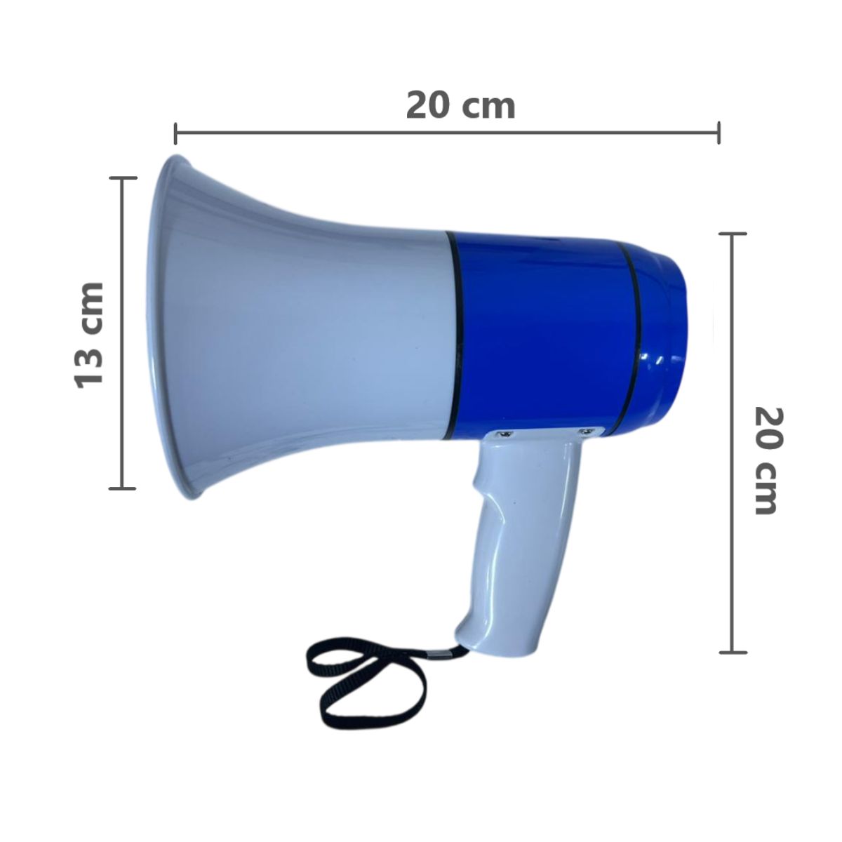 GENERICO - Megáfono batería portátil con grabadora 35 W - Azul y Blanco